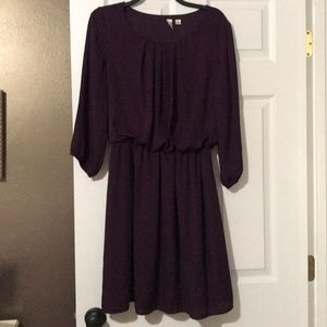 Deep Purple Size L flowy dress with quarter sleeve